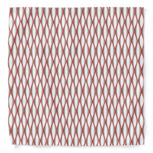Mid-Century Ribbon Print - grey, white, red Bandana