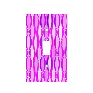 Mid-Century Ribbon Print - orchid and violet Light Switch Cover
