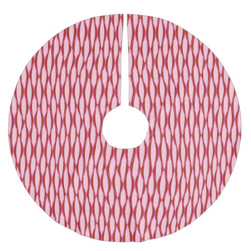 Mid_Century Ribbon Print _ pink and burgundy Brushed Polyester Tree Skirt