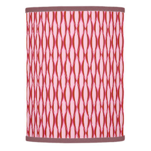 Mid-Century Ribbon Print - pink and burgundy Lamp Shade