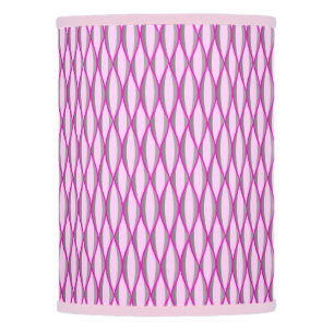 Mid-Century Ribbon Print - pink and grey / gray Lamp Shade