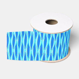 Mid-Century Ribbon Print - shades of blue