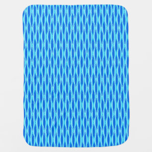 Mid-Century Ribbon Print - shades of blue Receiving Blanket