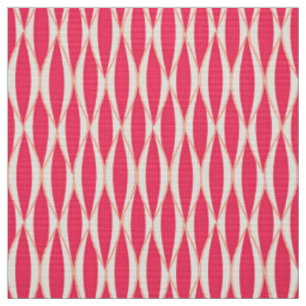 Mid-Century Ribbon Print - shades of coral Fabric