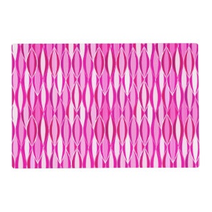 Mid-Century Ribbon Print - shades of fuchsia pink Placemat