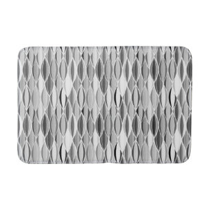 Mid-Century Ribbon Print - shades of grey / gray Bath Mat