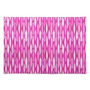 Mid-Century Ribbon Print - shades of magenta pink Cloth Placemat