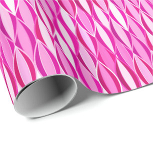 Mid-Century Ribbon Print - shades of magenta pink Wrapping Paper