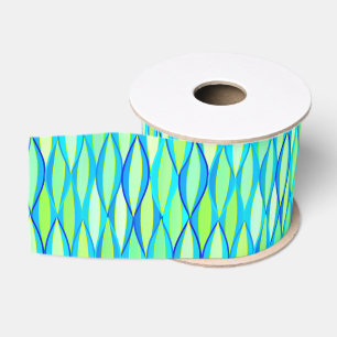 Mid-Century Ribbon Print - turquoise and lime
