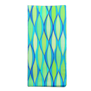 Mid-Century Ribbon Print - turquoise and lime Cloth Napkin