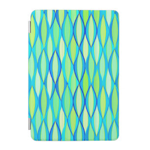 Mid-Century Ribbon Print - turquoise and lime iPad Mini Cover