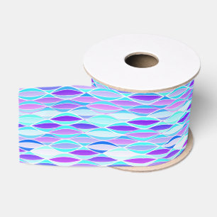 Mid-Century Ribbon Print - violet and aqua