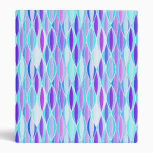 Mid-Century Ribbon Print - violet and aqua Binder