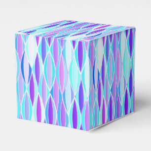 Mid-Century Ribbon Print - violet and aqua Favor Boxes