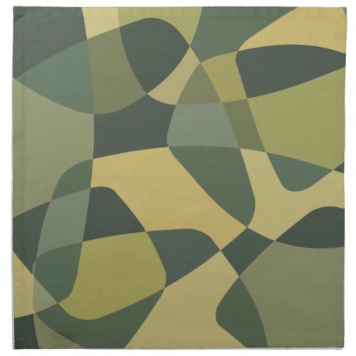 Mid Century Rock Layers Green Cloth Napkin
