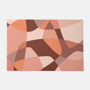 Mid Century Rock Layers Salmon Pink Doormat