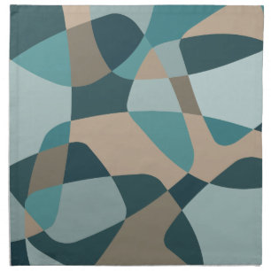 Mid Century Rock Layers Teal Cloth Napkin