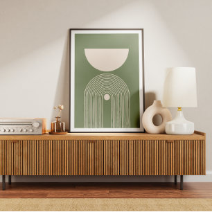Mid century sage minimal art poster