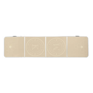 Mid-Century Sand Dune Wedding Monogram Star Beer Pong Table