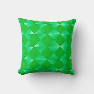 Mid-Century Satin Diamonds - emerald green Throw Pillow