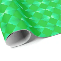 Mid-Century Satin Diamonds - emerald green Wrapping Paper