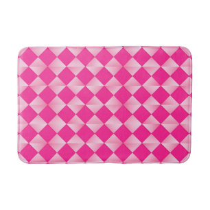 Mid-Century Satin Diamonds - fuchsia pink Bathroom Mat