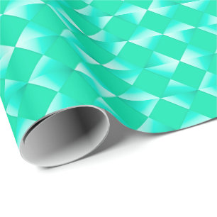 Mid-Century Satin Diamonds - robin's egg blue Wrapping Paper