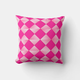 Mid-Century Satin Diamonds - shades of pink Throw Pillow
