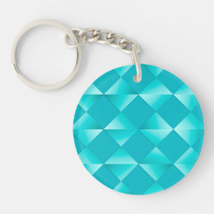 Mid-Century Satin Diamonds - turquoise & aqua Keychain