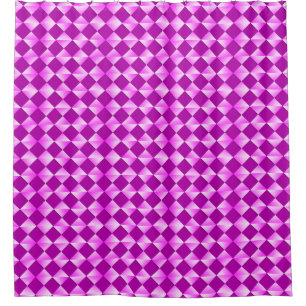 Mid-Century Satin Diamonds - violet and purple Shower Curtain