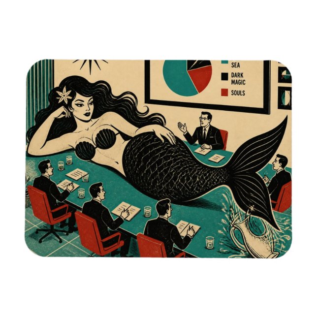 Mid Century Sea Witch on Corporate Meeting Day Magnet (Horizontal)