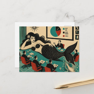 Mid Century Sea Witch on Corporate Meeting Day Postcard