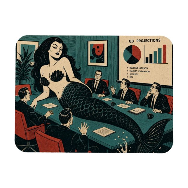 Mid Century Sea Witch on Q3 Corporate Meeting Day Magnet (Horizontal)