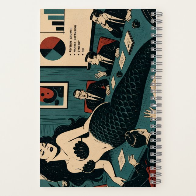 Mid Century Sea Witch on Q3 Corporate Meeting Day Notebook (Back)