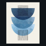 Mid century shapes BLUE modern abstract Poster<br><div class="desc">BLUE mid century shapes modern abstract and is an amazing poster to collect for your modern wall art. Check out all our designs in our shop.</div>