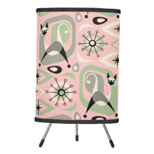 Mid Century Siamese Cat Abstract Tripod Lamp