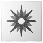 Mid-Century Single Silver Starburst | Large Ceramic Tile<br><div class="desc">Mid-century modern inspired design featuring a single vintage retro silver starburst on a white background. Simple, clean modern design. Create your own custom tile by uploading a new image, or use the "message" button to contact the designer for help. To create your own design: 1. Select personalize this template. 2....</div>