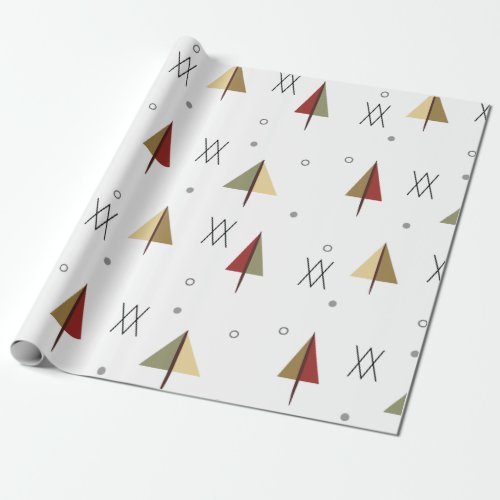 Mid Century Snowy Forest Wrapping Paper