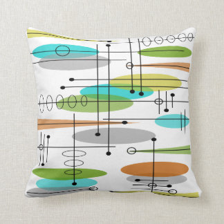 Mid-century Space Age Abstract Throw Pillow