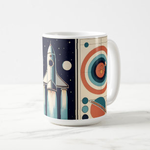 Mid Century Space Age Art Galaxy Navigation Coffee Mug