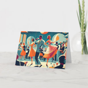 Mid Century Space Age Cocktail Party Card