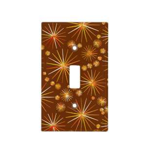 Mid Century Sputnik pattern, Chocolate Brown Light Switch Cover