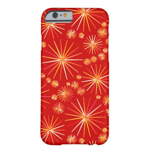 Mid Century Sputnik pattern Deep Red Barely There iPhone 6 Case