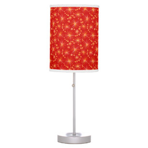 Mid Century Sputnik pattern, Deep Red Table Lamp