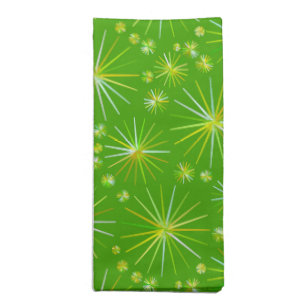 Mid Century Sputnik pattern, Olive Green Napkin