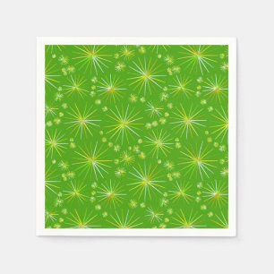 Mid Century Sputnik pattern, Olive Green Napkins