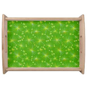 Mid Century Sputnik pattern, Olive Green Serving Tray