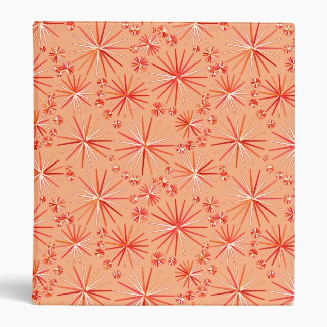 Mid Century Sputnik pattern, Shades of Coral Binder (Front)