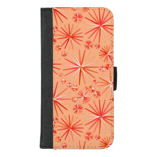 Mid Century Sputnik pattern, Shades of Coral iPhone 8/7 Plus Wallet Case