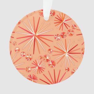 Mid Century Sputnik pattern, Shades of Coral Ornament